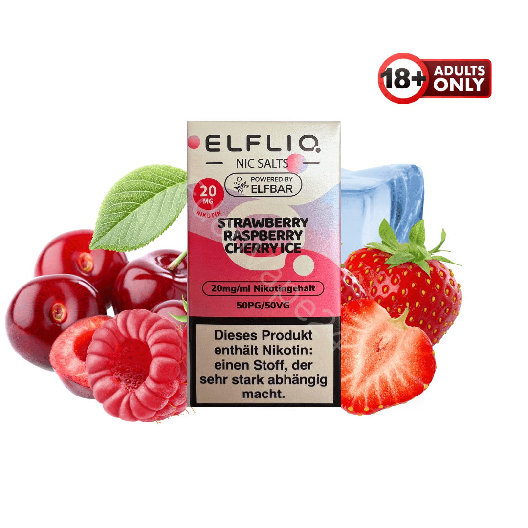 Elfbar Elfliq - Strawberry Raspberry Cherry Ice - 20mg Liquid - EdenVape24